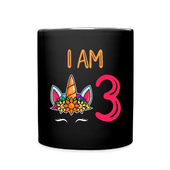 3rd birthday girl 3 years - Full Colour Mug - black - Front