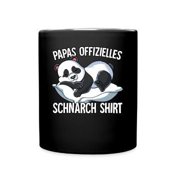 Papas Offizielles Schnarch Shirt Papa Schnarchen - Tasse einfarbig - Schwarz - Vorne