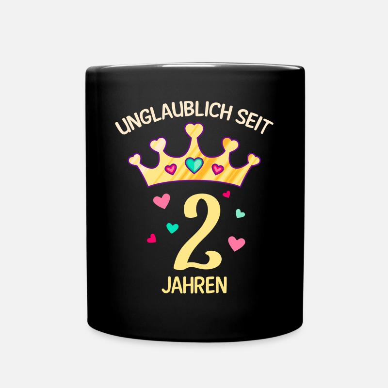 2. Geburtstag Mädchen 2 Jahre Mädchen - Tasse einfarbig - Schwarz
