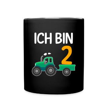 2. Geburtstag Junge 2 Jahre - Tasse einfarbig - Schwarz - Vorne