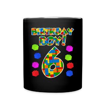 6th birthday boys 6 years child son - Full Colour Mug - black - Front