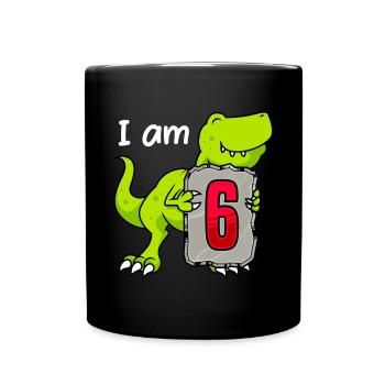 6th birthday Dino Junge 6 years - Full Colour Mug - black - Front