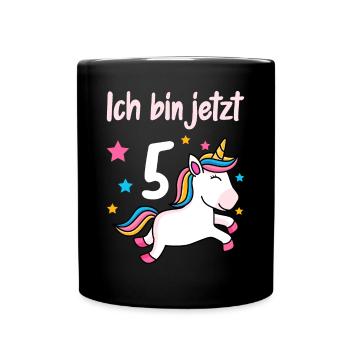 5. Geburtstag Mädchen 5 Jahre - Tasse einfarbig - Schwarz - Vorne