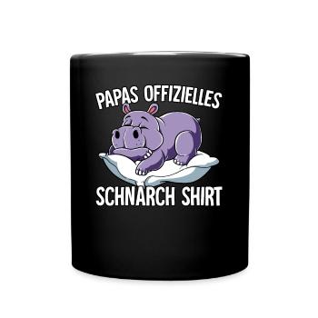 Papas Offizielles Schnarch Shirt Papa Schnarchen - Tasse einfarbig - Schwarz - Vorne