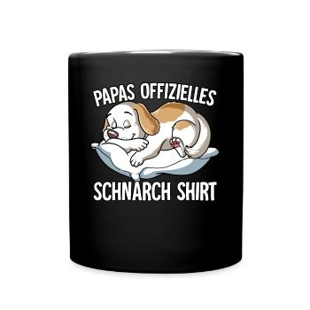 Papas Offizielles Schnarch Shirt Papa Schnarchen - Tasse einfarbig - Schwarz - Vorne