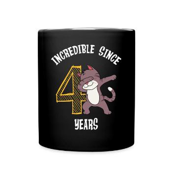 Unbelievable for 4 years 4th birthday - Full Colour Mug - black - Front