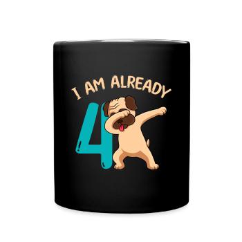 J’ai 4 ans 4ème anniversaire - Mug uni - noir - Devant