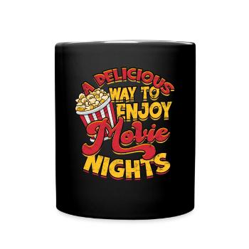 popcorn kino geschenk geschenkidee film mais filma - Tasse einfarbig - Schwarz - Vorne
