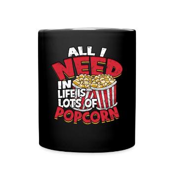 popcorn kino geschenk geschenkidee film mais filma - Tasse einfarbig - Schwarz - Vorne