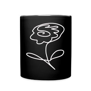 Flower White White Flower One Line Art Flower White - Full Colour Mug - black - Front