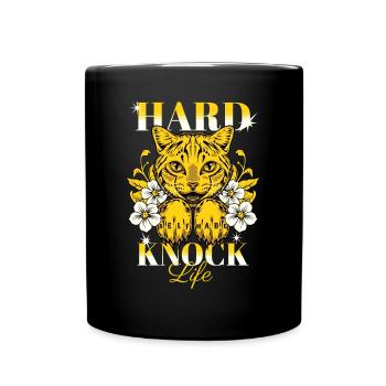 Hard Knock Life - Chat mignon avec des fleurs - Mug uni - noir - Devant