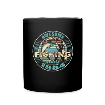 Awesome since 1984. Angel, Angler's birthday - Full Colour Mug - black - Front