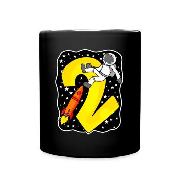 2e anniversaire - 2 ans Jeune astronaute - Mug uni - noir - Devant