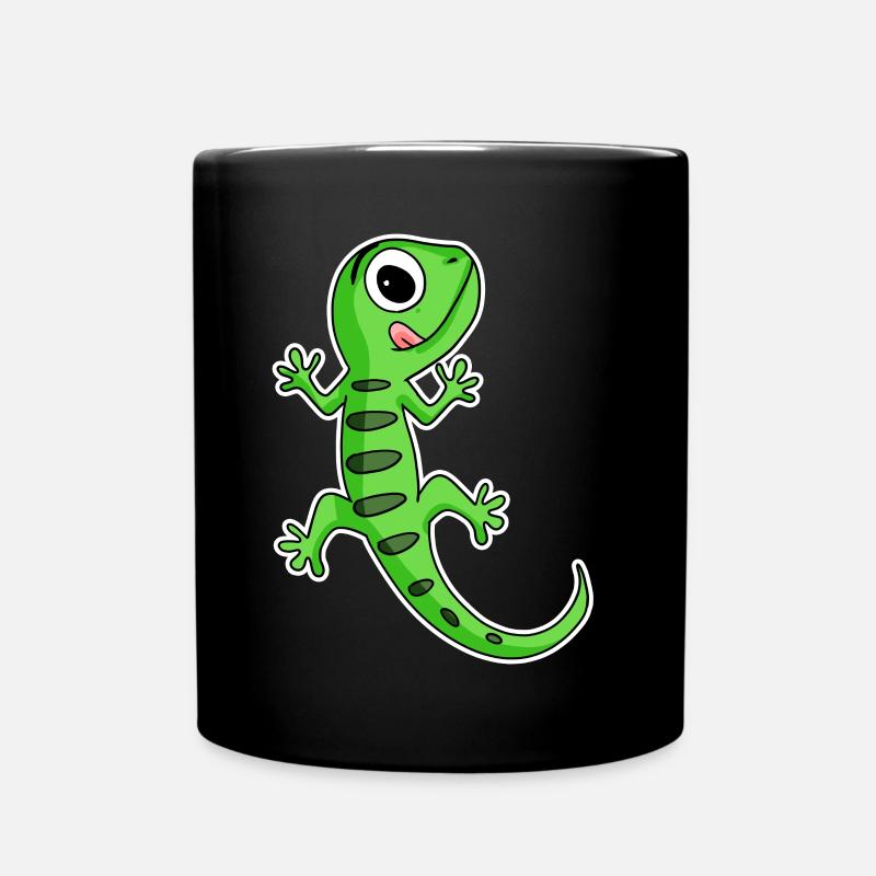 Gecko Eidechse - Tasse einfarbig - Schwarz