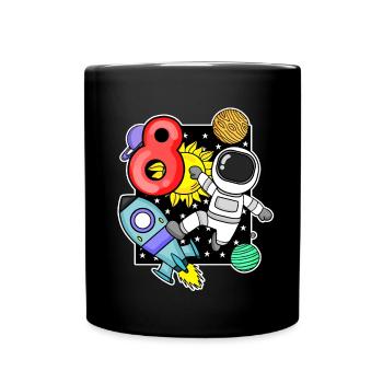 8e anniversaire - 8 ans Jeune astronaute - Mug uni - noir - Devant
