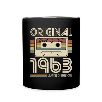 60. Geburtstag Jahrgang 1963 Original Best of 1963 - Tasse einfarbig - Schwarz - Vorne