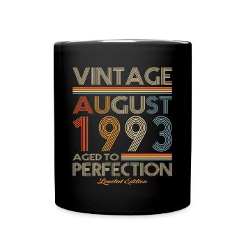 30. Geburtstag Jahrgang 1993 August 1993 - Tasse einfarbig - Schwarz - Vorne
