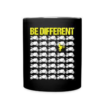 Enduro Moto Supermotard Moto Moto Motocross - Mug uni - noir - Devant