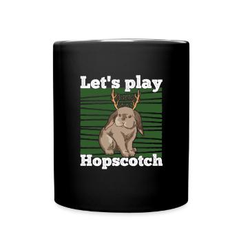 Jackalope Christmas Rabbit Design - Full Colour Mug - black - Front