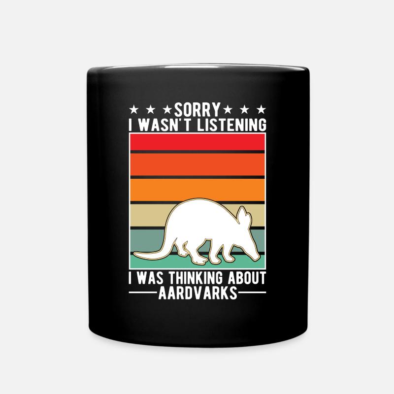 Erdferkel Geschenk Aardvark - Tasse einfarbig - Schwarz