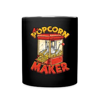 popcorn kino geschenk geschenkidee film mais filma - Tasse einfarbig - Schwarz - Vorne