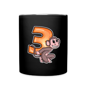3 years old - 3 birthday with animal motif - Full Colour Mug - black - Front