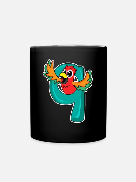 9 Jahre alt - 9. Geburtstag mit Tier Motiv - Tasse einfarbig - Schwarz