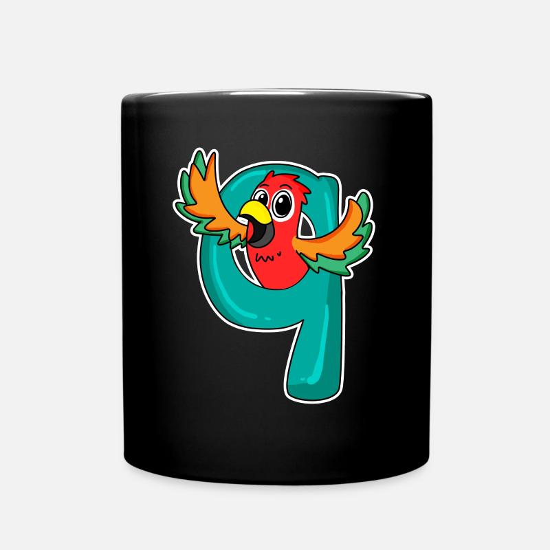 9 Jahre alt - 9. Geburtstag mit Tier Motiv - Tasse einfarbig - Schwarz