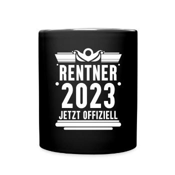 Rente 2023 Ruhestand Rentner Renteneintritt - Tasse einfarbig - Schwarz - Vorne