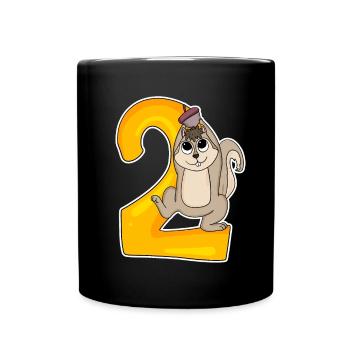 2 ans - 2 ans d’anniversaire avec motif animal - Mug uni - noir - Devant
