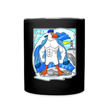 Muscles Seagull Sea North Sea Cadeau - Mug uni - noir - Devant