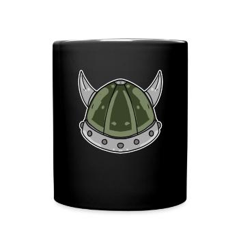 Wikinger Helm - Tasse einfarbig - Schwarz - Vorne