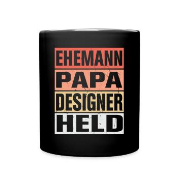 Designer Vater Ehemann Held - Tasse einfarbig - Schwarz - Vorne