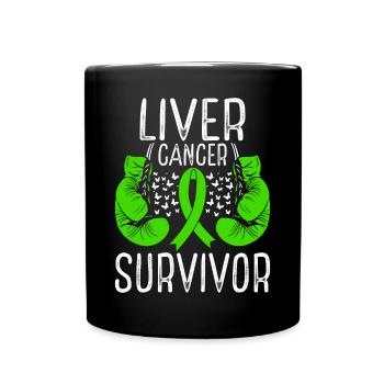 Liver Cancer Survivor Awareness Ribbon Gloves - Tasse einfarbig - Schwarz - Vorne