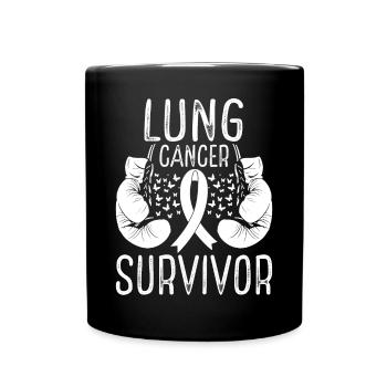 Lung Cancer Survivor Awareness Ribbon Gloves - Tasse einfarbig - Schwarz - Vorne