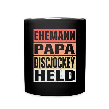Discjockey Vater Ehemann Held - Tasse einfarbig - Schwarz - Vorne