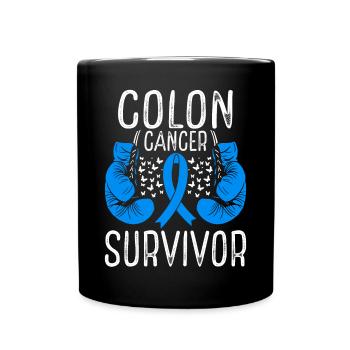 Colon Cancer Survivor Awareness Ribbon Gloves - Tasse einfarbig - Schwarz - Vorne