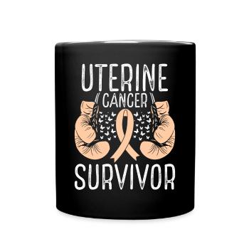Gants de sensibilisation des survivantes du cancer de l’utérus - Mug uni - noir - Devant