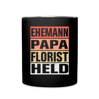 Florist Vater Ehemann Held - Tasse einfarbig - Schwarz - Vorne