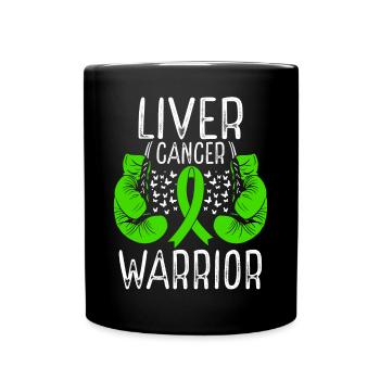 Liver Cancer Warrior Awareness Ribbon Gloves - Tasse einfarbig - Schwarz - Vorne