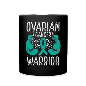 Ovarian Cancer Warrior Awareness Ribbon Gloves - Tasse einfarbig - Schwarz - Vorne