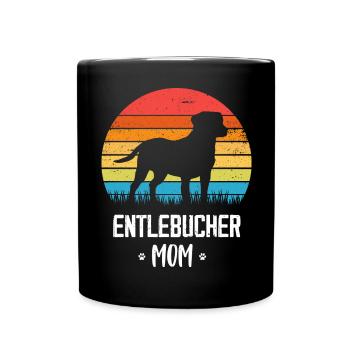 Entlebucher Sennenhund Mama Retro Vintage - Tasse einfarbig - Schwarz - Vorne