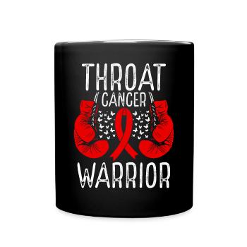 Colon Cancer Warrior Awareness Ribbon Gloves - Full Colour Mug - black - Front