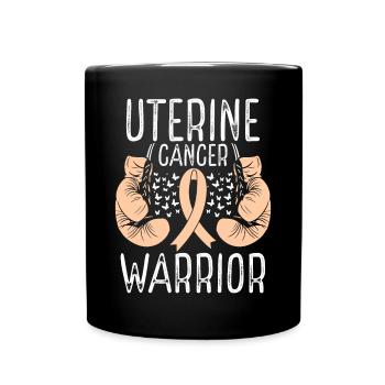 Gants de ruban de sensibilisation du guerrier au cancer de l’utérus - Mug uni - noir - Devant