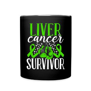 Liver Cancer Awareness Ribbon Gloves Survivor - Tasse einfarbig - Schwarz - Vorne