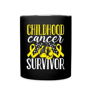 Childhood Cancer Awareness Ribbon Gloves Survivor - Tasse einfarbig - Schwarz - Vorne