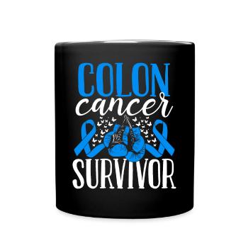 Colon Cancer Awareness Ribbon Gloves Survivor - Tasse einfarbig - Schwarz - Vorne