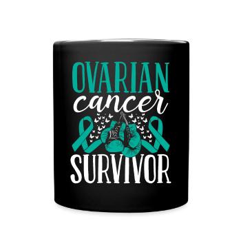 Ovarian Cancer Awareness Ribbon Gloves Survivor - Tasse einfarbig - Schwarz - Vorne