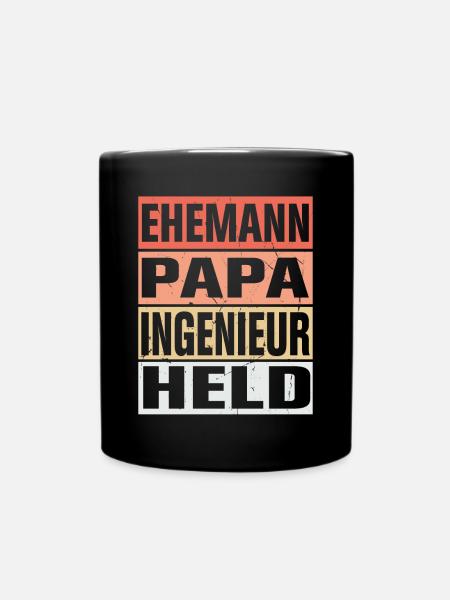 Ingenieur Vater Ehemann Held - Tasse einfarbig - Schwarz