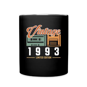 Vintage Retro 1993 30th Birthday Shirt Cassette - Mug uni - noir - Devant